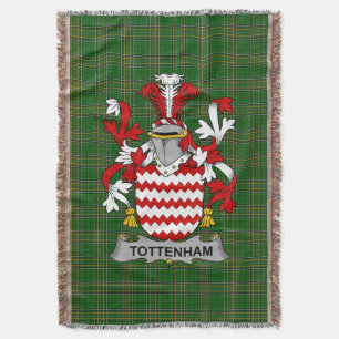  Irish Tottenham Coat of Arms Family Crest Ireland Throw Blanket