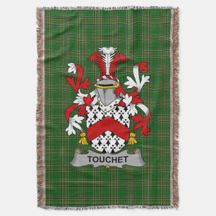 Irish Touchet Coat of Arms Family Crest Ireland Throw Blanket