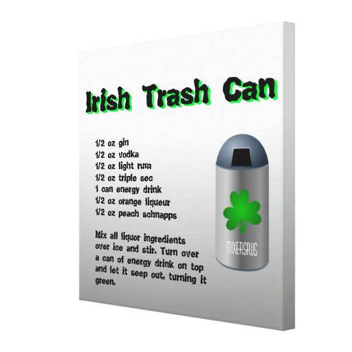 Irish Trash Can Drink Recipe Canvas Print | Zazzle