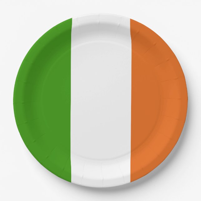 Irish Tricolor Party Paper Plates (Front)