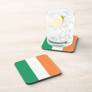 Irish tricolour flag patriotic modern beverage coaster