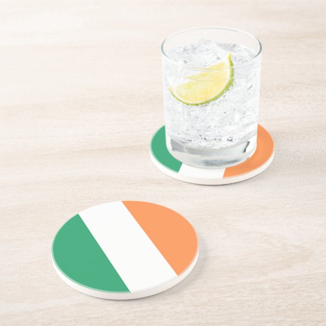 Irish tricolour flag patriotic modern coaster (Side)