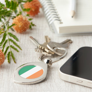 Irish tricolour flag patriotic modern keychain