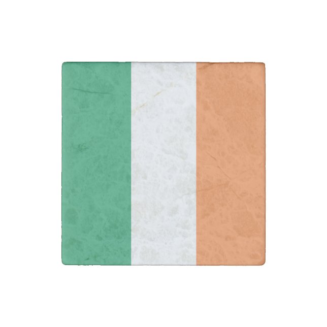 Irish tricolour flag patriotic modern stone magnet (Front)