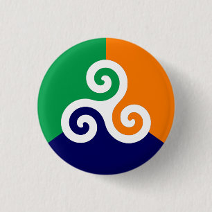 Irish Triskele Badge Pinback Button
