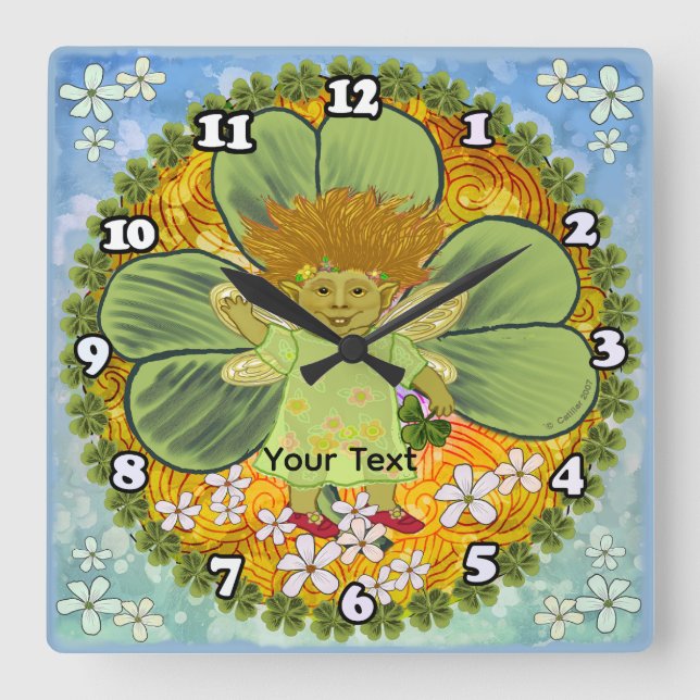 Irish Troll  Square Wall Clock (Front)