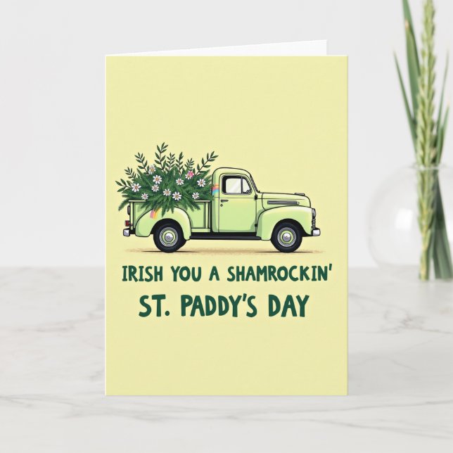 Irish Truck St Patricks Day Card (Front)
