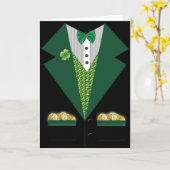 irish tuxedo  St Patrick's day card (Yellow Flower)