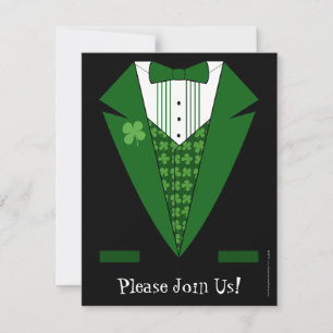 Irish Tuxedo St. Patrick's Day Party Invitations