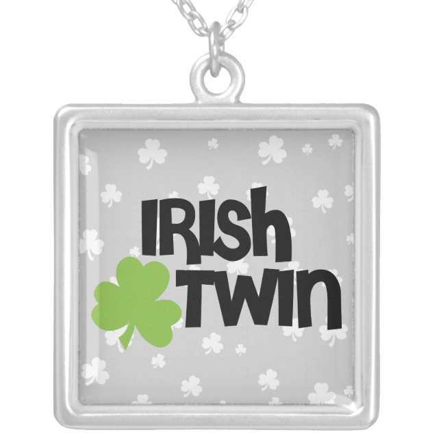 Irish Twin Silver Plated Necklace (Front)