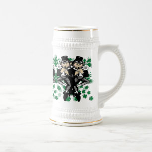 Irish Twins Double The Luck Leprechaun Beer Stein