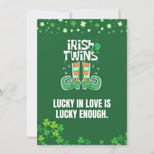 Irish Twins _ Lucky in love is lucky enough  Holiday Card