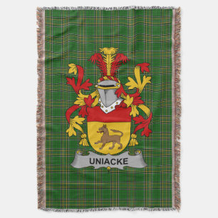  Irish Uniacke Coat of Arms Family Crest Ireland Throw Blanket