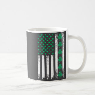 Irish Us American Flag Clovers St Patricks Shamroc Coffee Mug