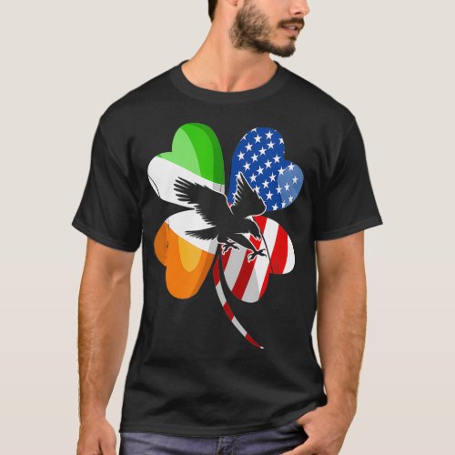 Irish USA Flag Eagle Lover St T_Shirt