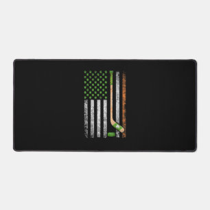 Irish USA Flag Leprechaun Lucky Hockey St. Patrick Desk Mat