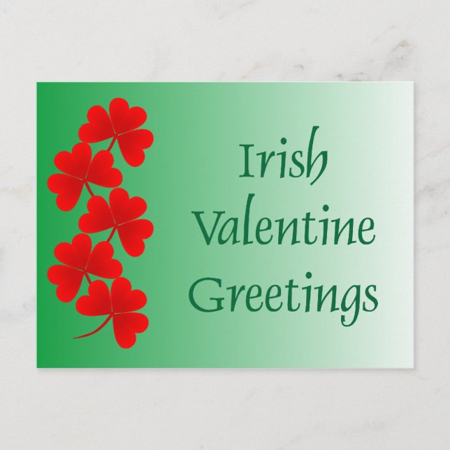 Irish Valentine Greetings Postcard (Front)