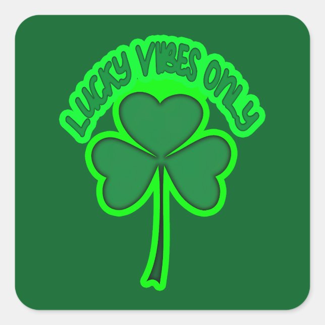 Irish Vibes St Patrick’s Day Shirt – Autocolante Square Sticker (Front)