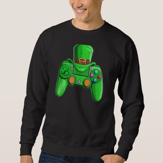Irish Video Game Controller St Patrick Day Gamer B Sweatshirt (Front)