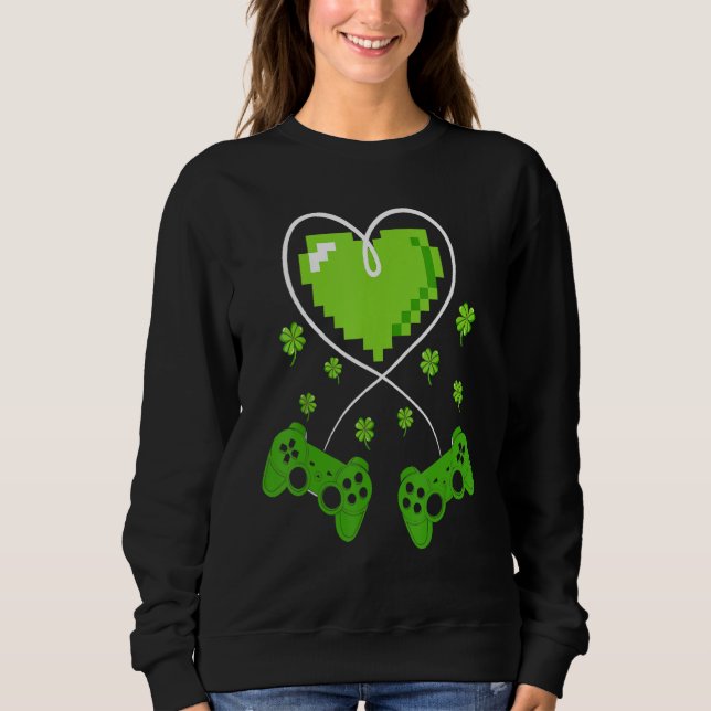 Irish Video Game Controller St Patrick Day Gamer B Sweatshirt (Front)