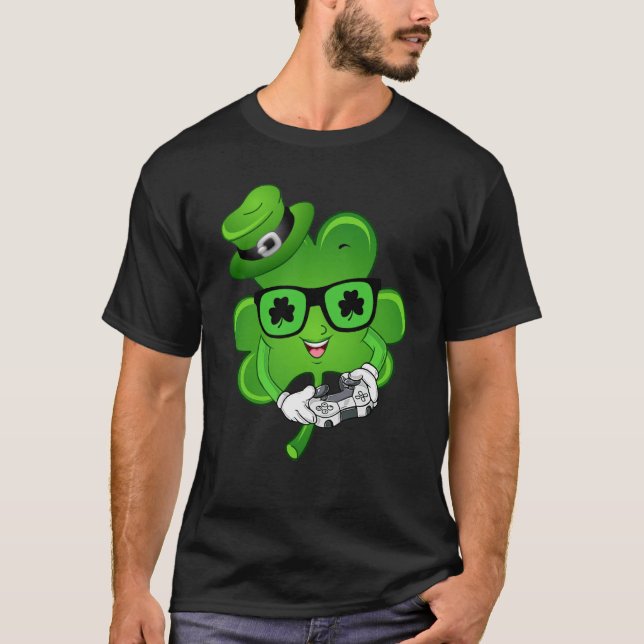 Irish Video Game Controller St Patrick Day Gamer B T-Shirt (Front)