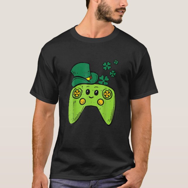 Irish Video Game Controller St Patrick Day Gamer B T-Shirt (Front)