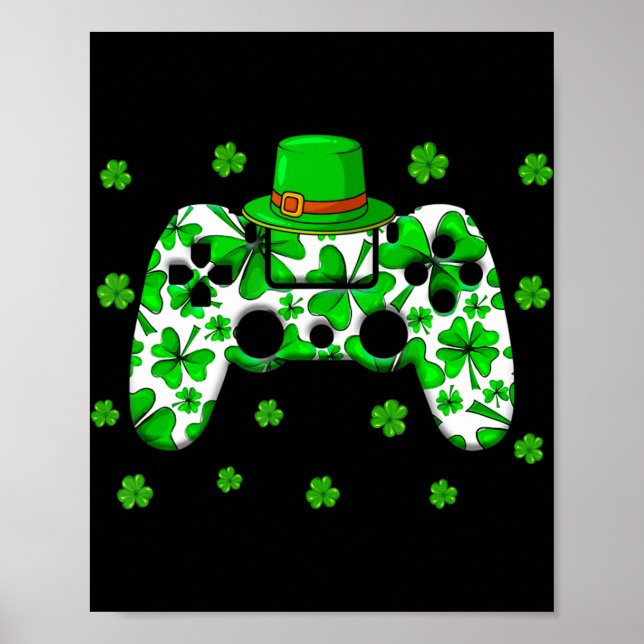 Irish Video Game Controller St Patricks Day Gamer  Poster (Front)