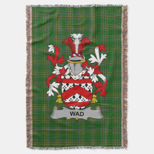  Irish Wad Coat of Arms Family Crest Ireland Throw Blanket