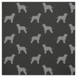 Irish Water Spaniel Dog Silhouettes Patterned Fabric