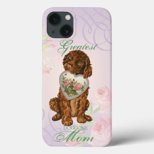 Irish Water Spaniel Heart Mom iPhone 13 Case