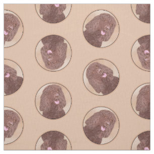 Irish Water Spaniel IWS Painting Original Dog Art Fabric