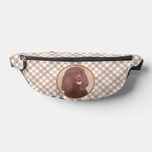 Irish Water Spaniel IWS Painting Original Dog Art Fanny Pack