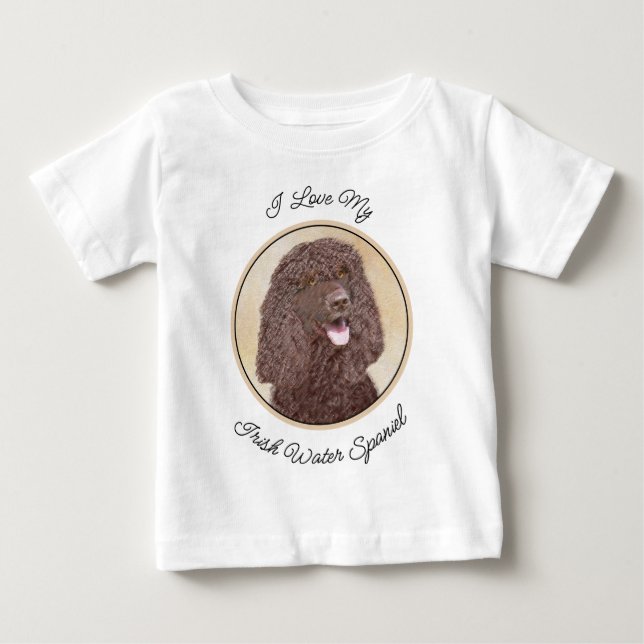 Irish Water Spaniel Painting - Original Dog Art Baby T-Shirt (Front)