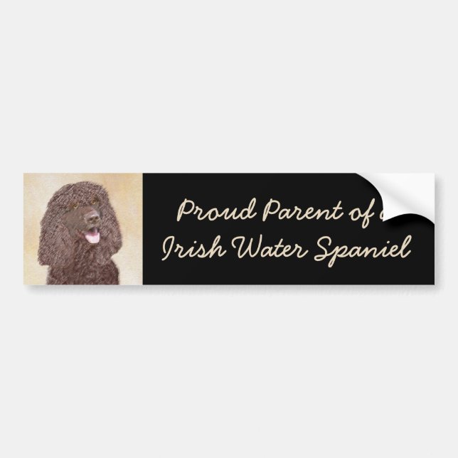 Irish Water Spaniel Painting - Original Dog Art Bumper Sticker (Front)