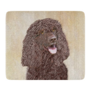 Irish Water Spaniel Painting - Original Dog Art Cutting Board