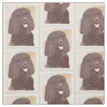 Irish Water Spaniel Painting - Original Dog Art Fabric