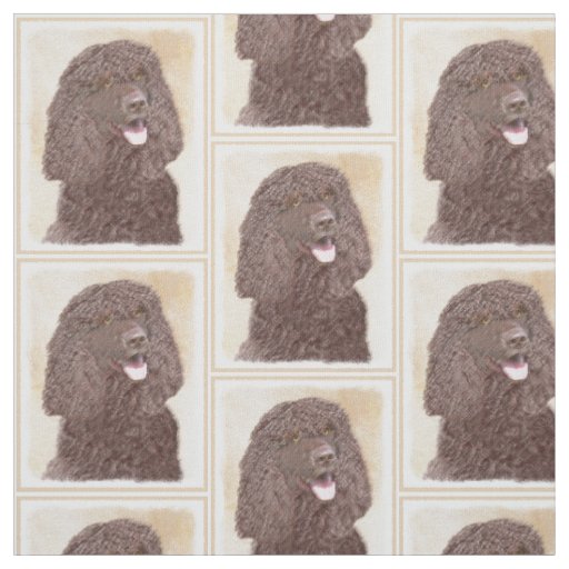 Irish Water Spaniel Painting - Original Dog Art Fabric