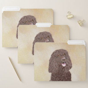Irish Water Spaniel Painting - Original Dog Art File Folder