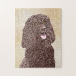 Irish Water Spaniel Painting - Original Dog Art Jigsaw Puzzle