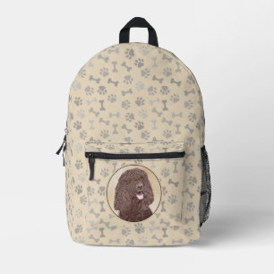Irish Water Spaniel Painting - Original Dog Art Printed Backpack