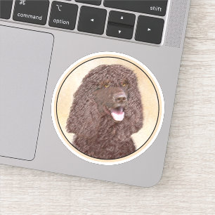 Irish Water Spaniel Painting - Original Dog Art Sticker