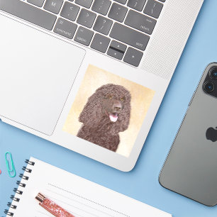 Irish Water Spaniel Painting - Original Dog Art Sticker