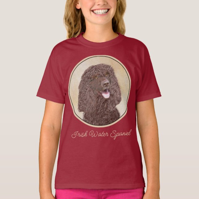Irish Water Spaniel Painting - Original Dog Art T- T-Shirt (Front)