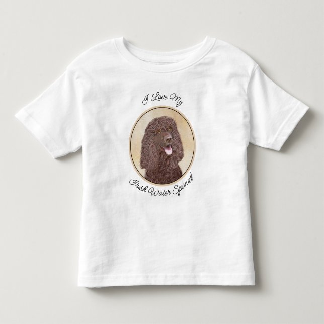 Irish Water Spaniel Painting - Original Dog Art Toddler T-shirt (Front)