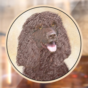 Irish Water Spaniel Painting - Original Dog Art Window Cling
