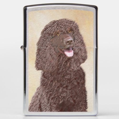 Irish Water Spaniel Painting _ Original Dog Art Zippo Lighter