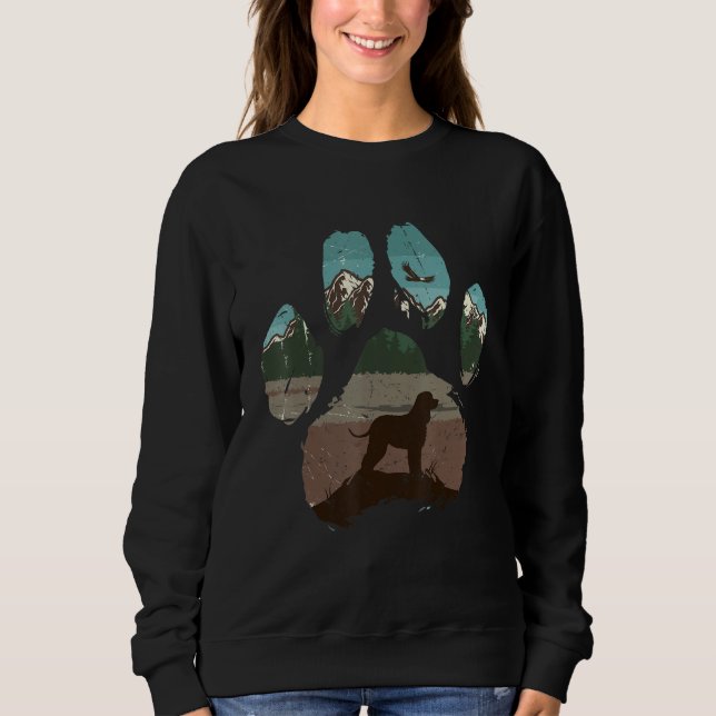 Irish Water Spaniel Paw Mom Dad Dog  Women Sweatshirt (Front)