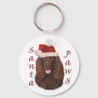 Irish Water Spaniel Santa Paws Keychain