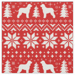 Irish Water Spaniels Christmas Holiday Patterned Fabric