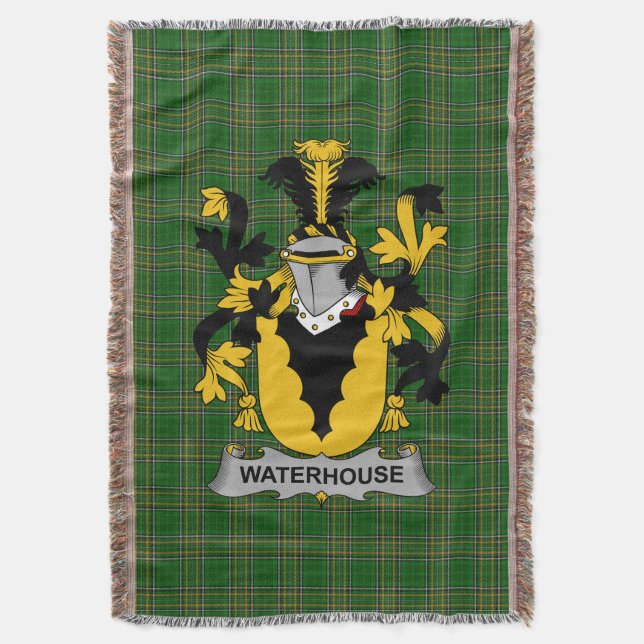  Irish Waterhouse Coat of Arms Family Crest Irelan Throw Blanket (Front Vertical)